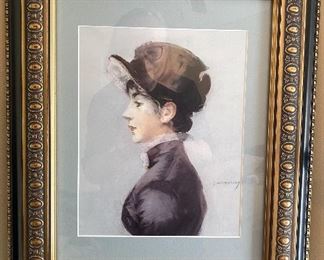 Many framed prints and wall decor.