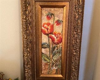 Several beautiful decorative original paintings on canvas, nicely framed.