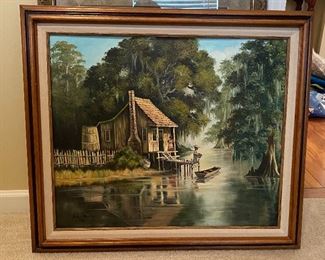 Several beautiful decorative original paintings on canvas, nicely framed.