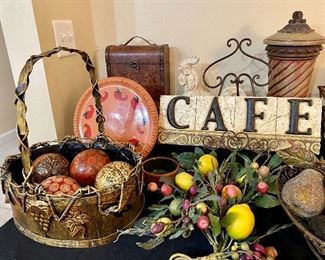 Tables full of decor.