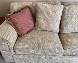 Like new LazyBoy sleeper sofa. Color is a warm wheat shade and is super comfy. 