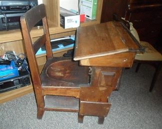 Vintage old school desk