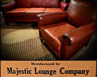 Vintage Naugahyde sofa and club chair #14
