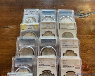 Graded MORGAN Silver Dollars