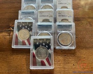 Graded MORGAN Silver Dollars