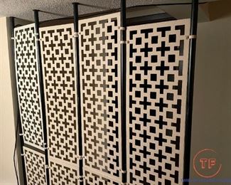MCM Four Panel Wood Room Screen / Divider
