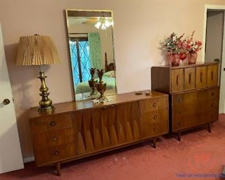 MCM Walnut Bedroom Furniture by American of Martinsville