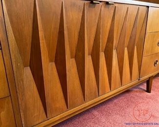 Albert Parvin For American Of Martinsville Mid Century Diamond Lowboy Dresser