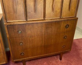 Albert Parvin For American Of Martinsville Mid Century Diamond Highboy Dresser