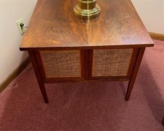 MCM Side Table with Cane Front Doors
