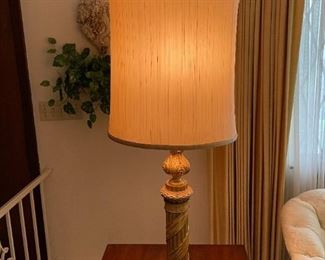 Vintage Rembrandt Pillar Lamp with Marble Base (PAIR)