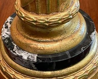 Vintage Rembrandt Pillar Lamp with Marble Base (PAIR)