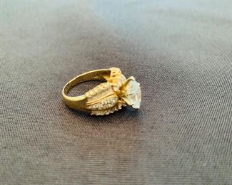 14 k gold & marquise shaped 1.73 carats diamond ring- comes with appraisal & documentation