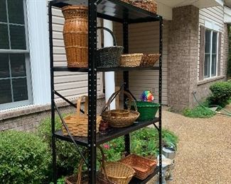 Baskets and A Metal Shelf 
