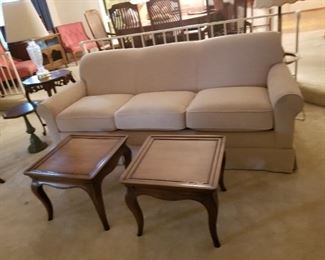 La-Z-Boy sofa (still has tags on it), small coffee tables