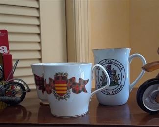 Clan design porcelain coffee cups