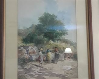 One of 4 watercolors, signed by artist