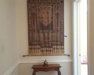 Wall hanging; Persian over French hall table