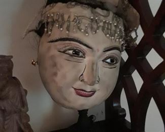 Burmese marionette head, antique