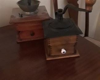 Antique coffee grinders
