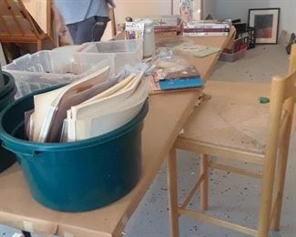 Chairs, tables, and more art supplies