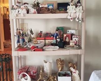 Shelf full if Christmas decorations