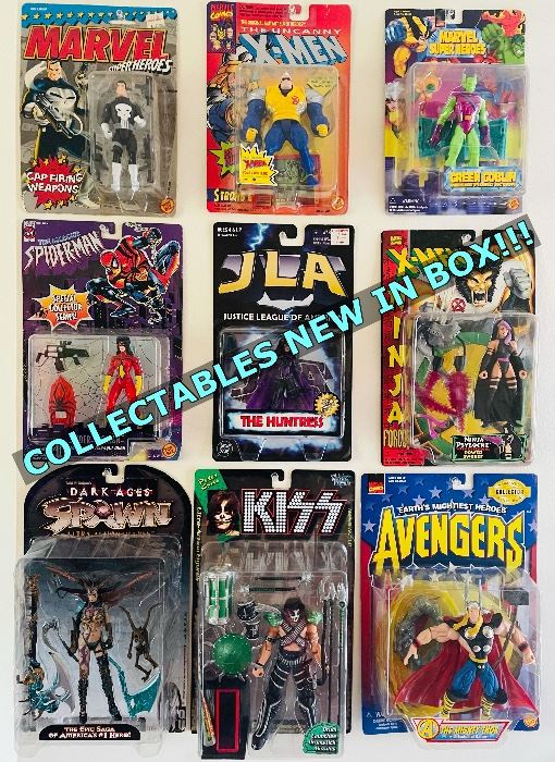 This is just a sneak peek of some of the many action figures I have collected over the years that are available for sale. New in Box! 

These are not stock photos and are the actual items available for sale. 