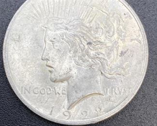 1922 Silver Peace Dollar Nicely Circulated