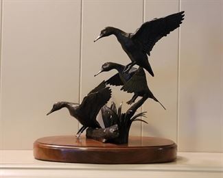 Joe Ed Johnson Ducks in Flight Sculpture