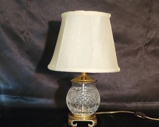 Vintage Waterford Crystal Lamp on Brass Base
