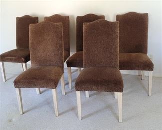 (6) Upholstered Cheetah Print Dining Chairs