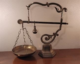 Vintage Brass Counterweight Scale, Italian
