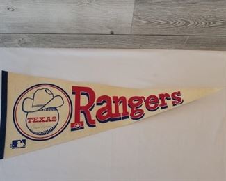 Texas Rangers pennant 1970 - 75 signed by Dave Nelson