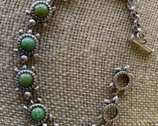 Sterling Silver Turtle Bracelet w/ Green Amethyst