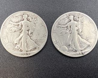(2) 1944-S Walking Liberty Silver Half Dollars