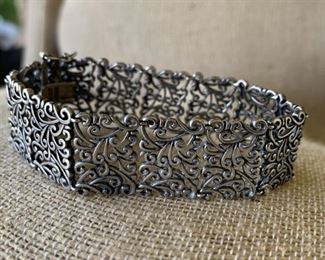 Sterling Silver Ornate Filigree Bracelet