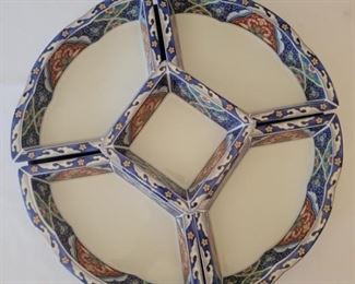 Ceramic Divided Lazy Susan Appetizer Tray Inserts