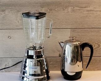 Osterizer Stainless Blender, Farberware Percolator