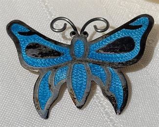 Sterling Butterfly Brooch