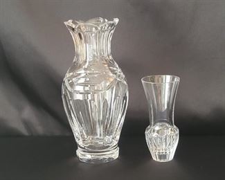 (2) Crystal Vases are 10in and 6in