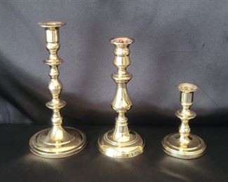 (3) Baldwin Brass Candlesticks, USA