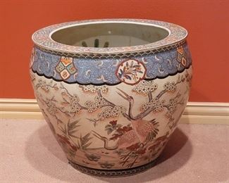 Asian Fish Bowl Jardiniere Planter