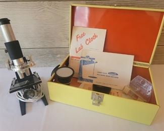 Vintage Gilbert Microcraft Microscope in Case