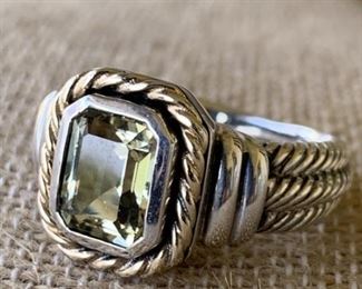 Sterling Silver Ring with Citrine Gemstone Size 9