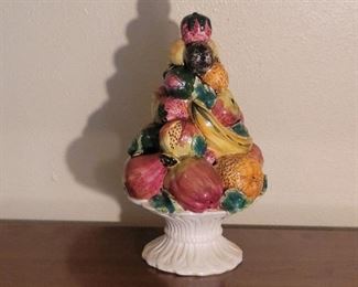 Porcelain Fruit Topiary on White Stand, Italy