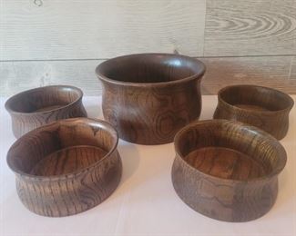 (5) Heirloom Quality Wooden Bowls