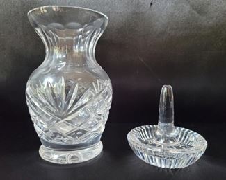 Irish Crystal, Waterford Ring Stand & Galway Vase