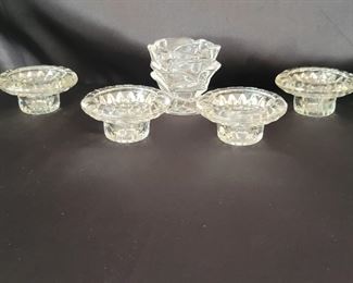 Set of 4 Crystal Candlesticks + 1 Mismatched
