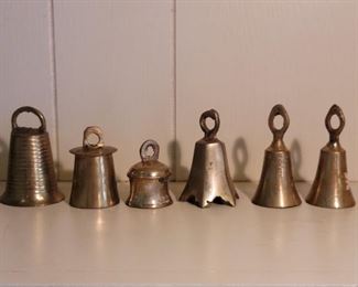 (6) Vintage Brass Bells