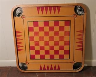 Vintage Reversible Game Table Top with Pockets